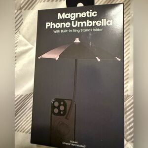 Black Phone Umbrella with Ring Stand